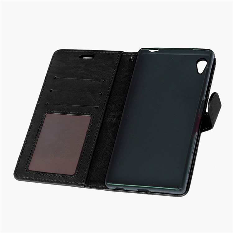 Crazy Horse Leather Case with Multi ID/Credit Card Slots for Sony Xperia Z5 / Z5 Dual - Black-6