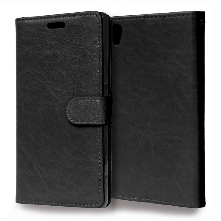Crazy Horse Leather Case with Multi ID/Credit Card Slots for Sony Xperia Z5 / Z5 Dual - Black-8