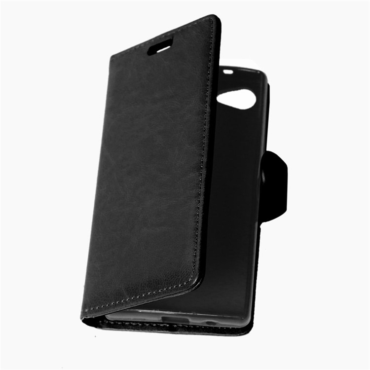 Crazy Horse Wallet Leather Stand Case for Sony Xperia Z5 Compact - Black-7