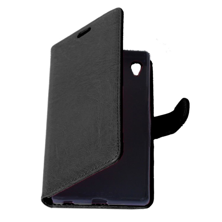 Crazy Horse Leather Wallet Case for Sony Xperia Z5 Premium / Dual - Black-5