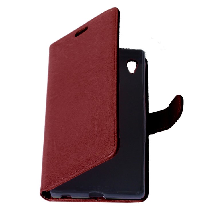 Crazy Horse PU Leather Wallet Case for Sony Xperia Z5 Premium / Premium Dual - Brown-5