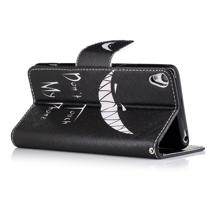 Pattern Printing Leather Wallet Case for Sony Xperia XA / XA Dual - Do not Touch My Phone-4