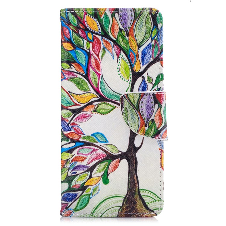 Pattern Printing PU Leather Wallet Case for Sony Xperia XA / XA Dual - Colorized Tree-2