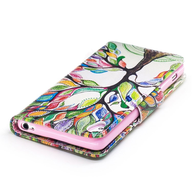 Pattern Printing PU Leather Wallet Case for Sony Xperia XA / XA Dual - Colorized Tree-7