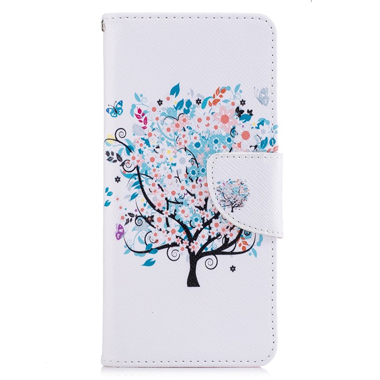 Pattern Printing PU Leather Wallet Case for Sony Xperia XA / XA Dual - Flowered Tree-2