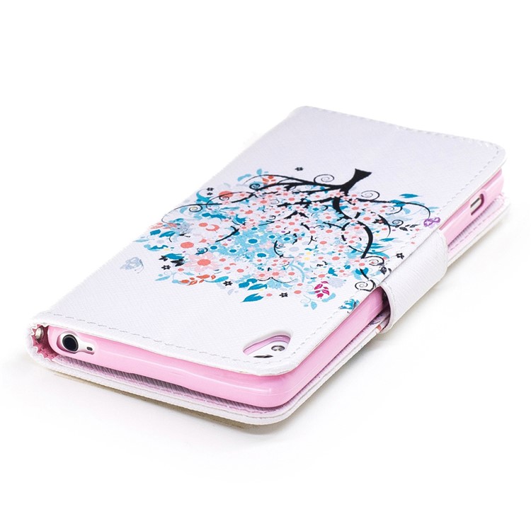 Pattern Printing PU Leather Wallet Case for Sony Xperia XA / XA Dual - Flowered Tree-7
