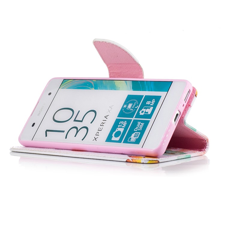 Pattern Printing Folio Leather Wallet Case for Sony Xperia XA / XA Dual - Vivid Butterflies-5