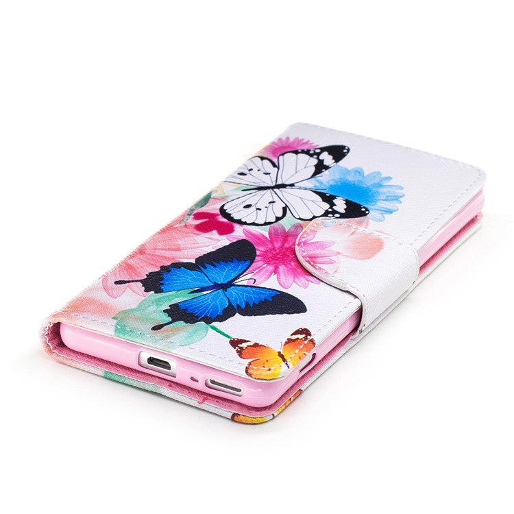 Pattern Printing Folio Leather Wallet Case for Sony Xperia XA / XA Dual - Vivid Butterflies-6