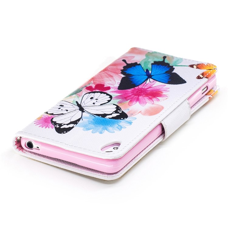 Pattern Printing Folio Leather Wallet Case for Sony Xperia XA / XA Dual - Vivid Butterflies-7
