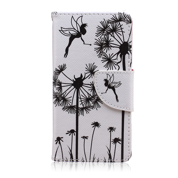 Printing Pattern Wallet Leather Case for Sony Xperia Z5 Compact - Dandelions and Fairy-1