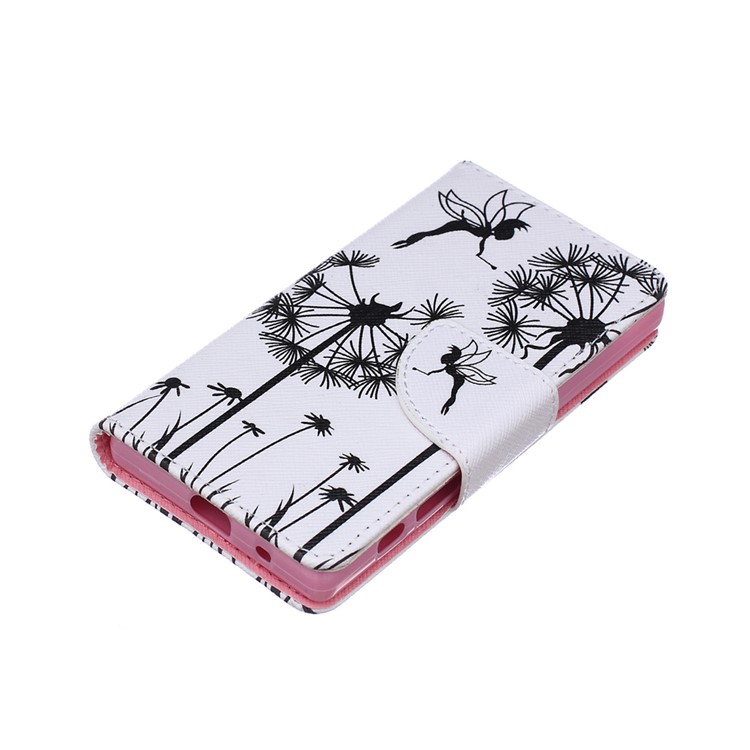 Printing Pattern Wallet Leather Case for Sony Xperia Z5 Compact - Dandelions and Fairy-3