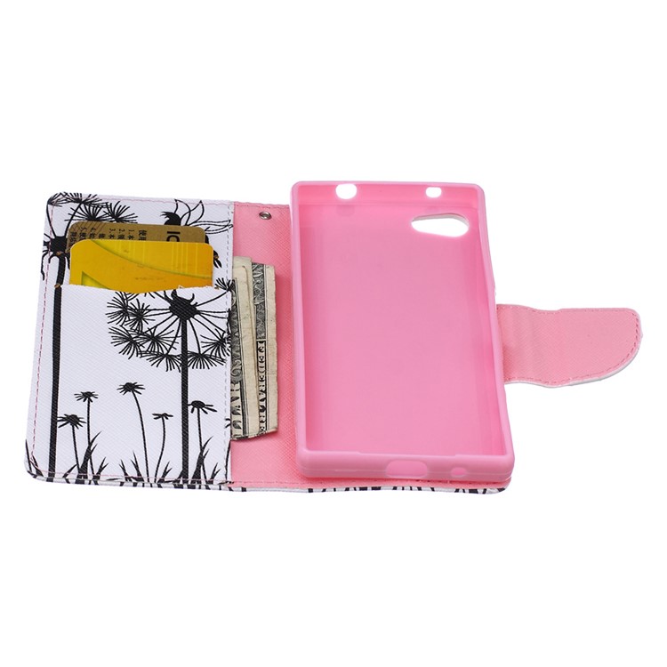 Printing Pattern Wallet Leather Case for Sony Xperia Z5 Compact - Dandelions and Fairy-4