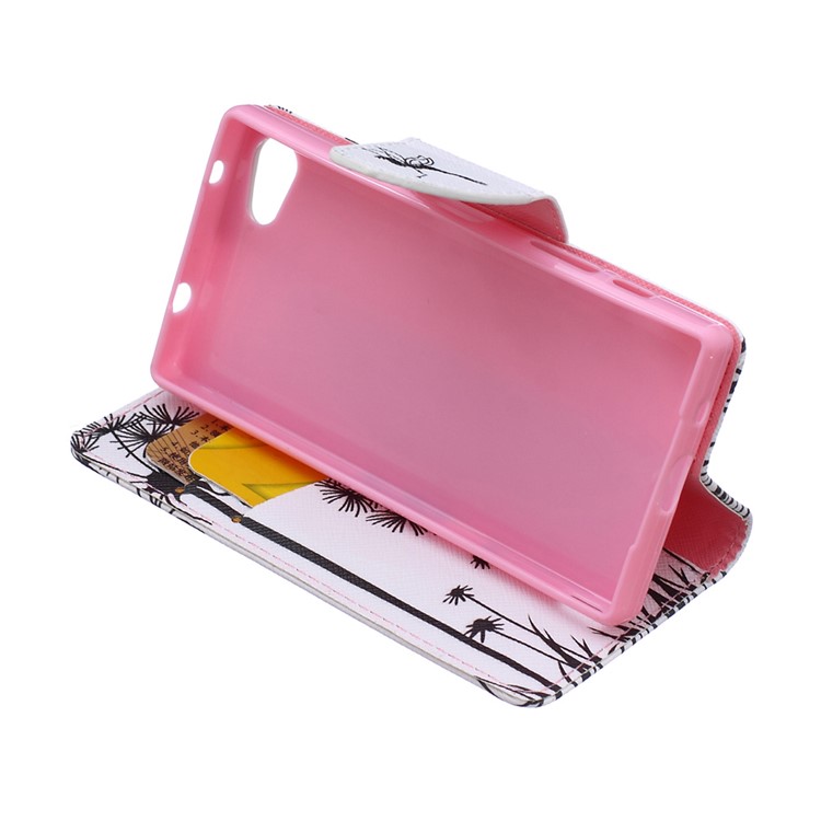 Printing Pattern Wallet Leather Case for Sony Xperia Z5 Compact - Dandelions and Fairy-5