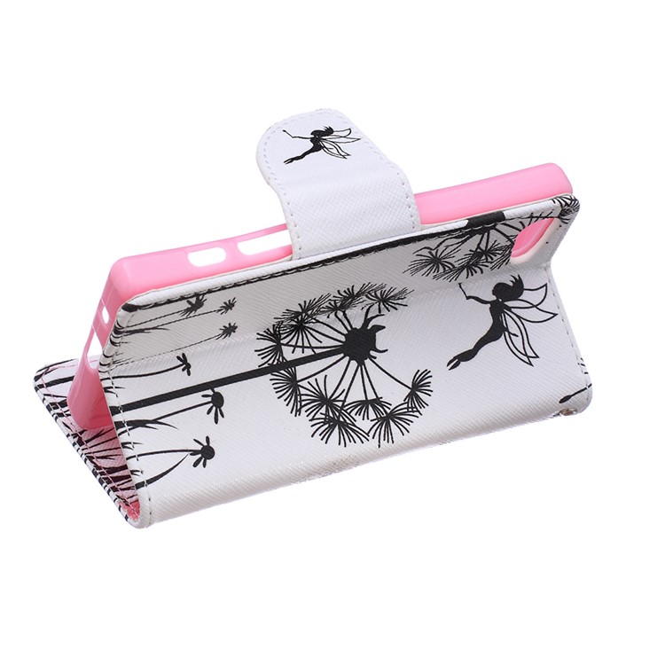 Printing Pattern Wallet Leather Case for Sony Xperia Z5 Compact - Dandelions and Fairy-6