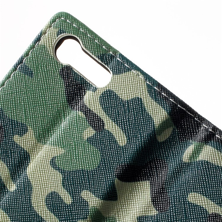 Pattern Printing Leather Wallet Mobile Casing for Sony Xperia X Compact - Camouflage Pattern-8