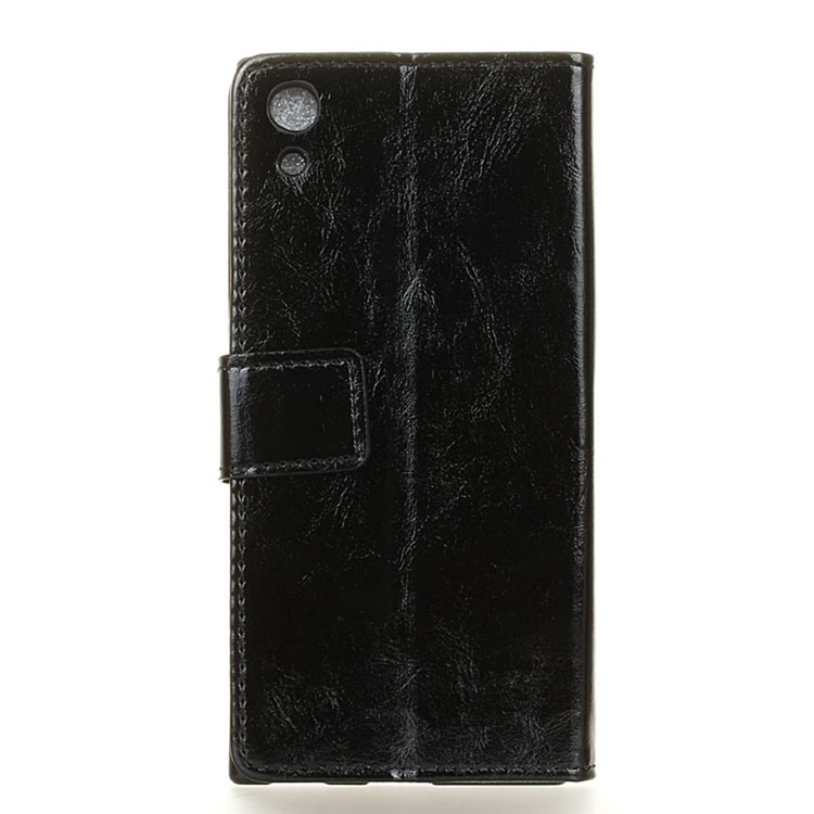 Crazy Horse Wallet Leather Cell Phone Case for Sony Xperia XA1 - Black-2