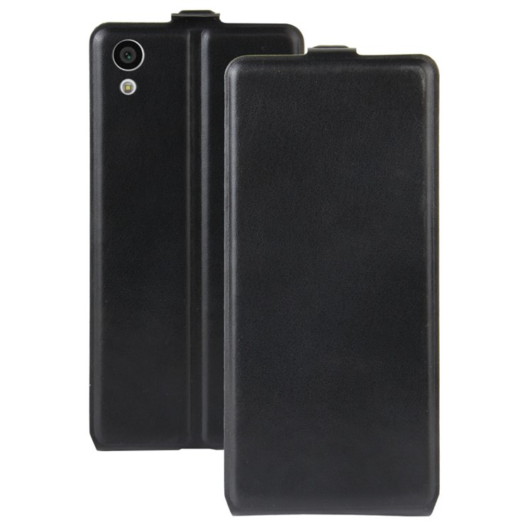 Crazy Horse Vertical Flip Funda de Cuero con Ranura para Foto Sony Xperia XA1 - Negro-1