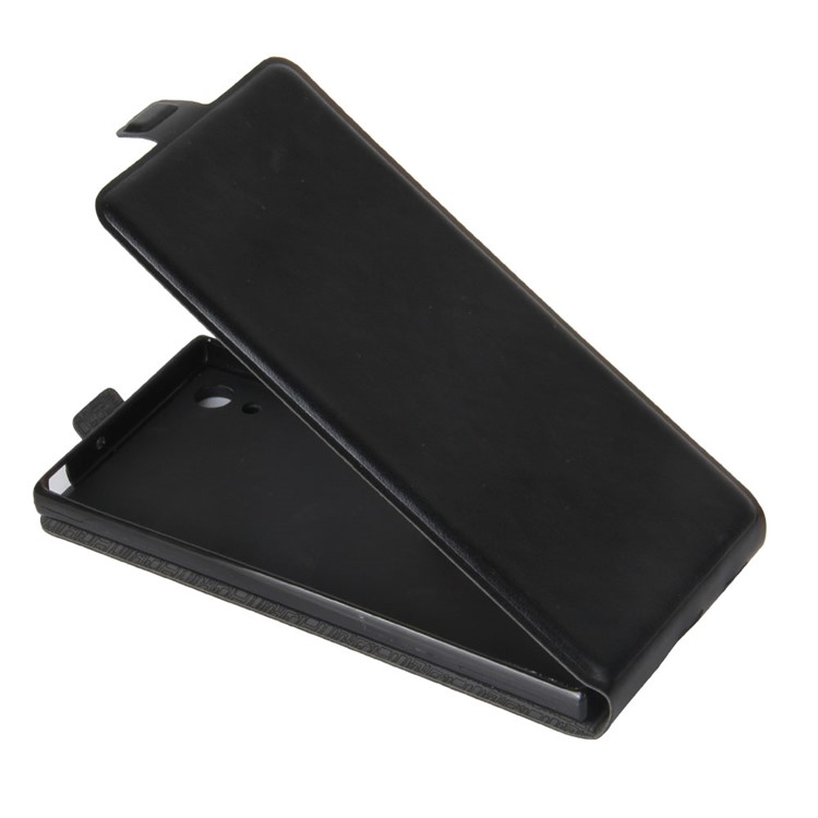 Crazy Horse Vertical Flip Funda de Cuero con Ranura para Foto Sony Xperia XA1 - Negro-3