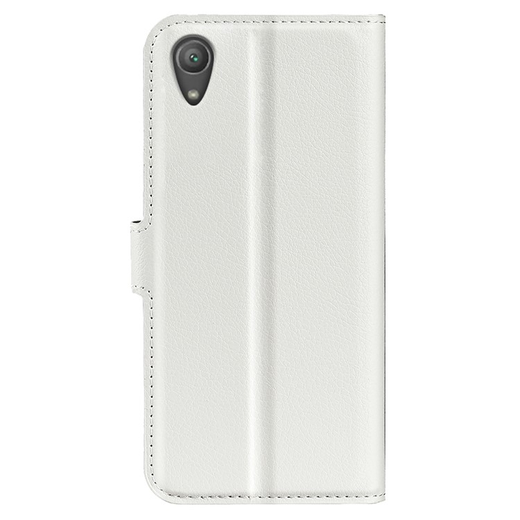 Cubierta Del Teléfono Celular Del Cuero De La Carpeta Del Grano Del Litchi Para Sony Xperia XA1 - Blanco-6