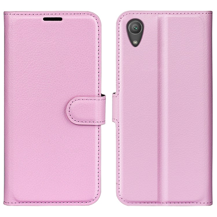 For Sony Xperia XA1 Litchi Grain PU Leather Wallet Cover Shell - Pink-1