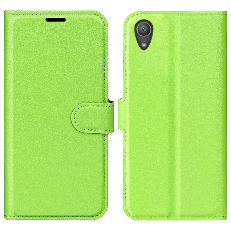 Litchi Grain Leather Magnetic Flip Wallet Case for Sony Xperia XA1 - Green-1