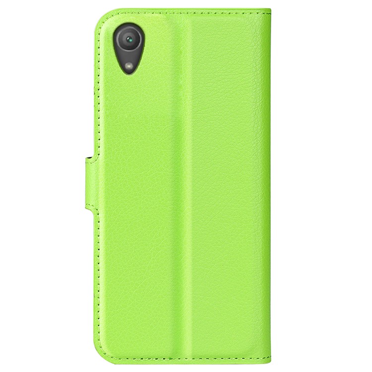 Litchi Grain Leather Magnetic Flip Wallet Case for Sony Xperia XA1 - Green-6