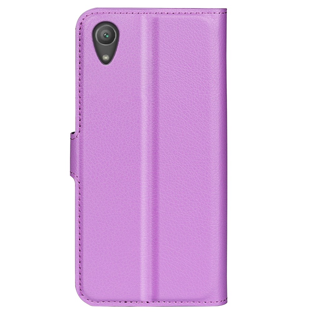 Litchi Grain Wallet Leather Phone Cover Accessory for Sony Xperia XA1 - Purple-6