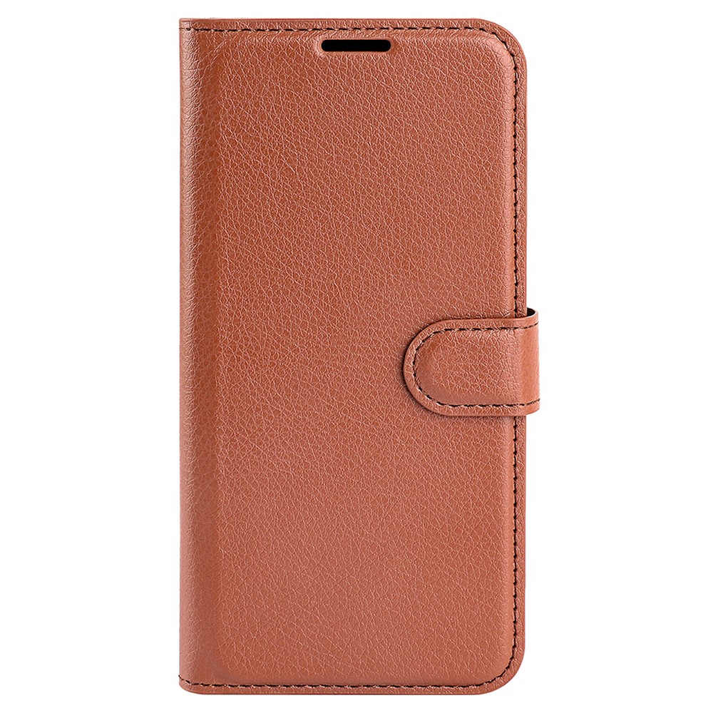 Litchi Grain Leather Flip Case Stand Card Holder for Sony Xperia XA1 - Brown-5