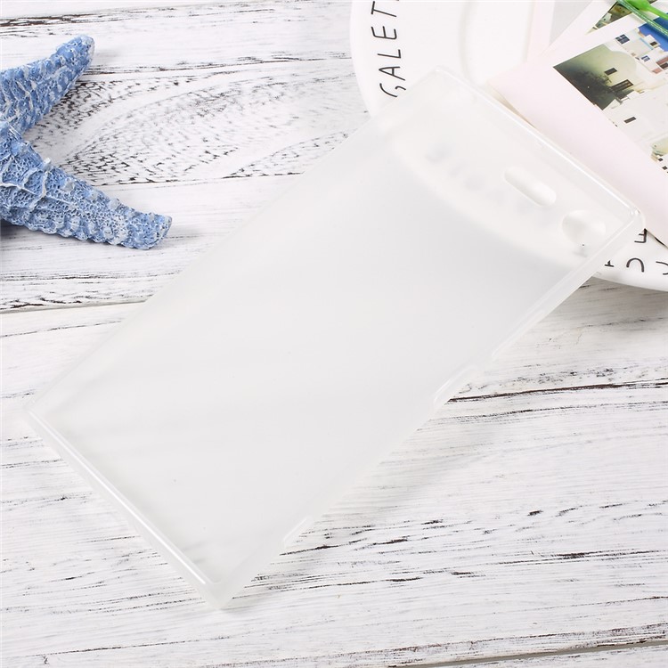 Matte Skin Soft TPU Cover Case for Sony Xperia XZ Premium - Transparent-2