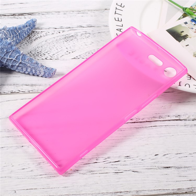 Matte Skin TPU Gel Case Accessory for Sony Xperia XZ Premium - Rose-2
