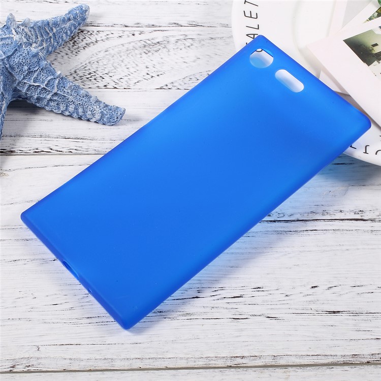Matte Haut Weichen TPU Handy Cover Für Sony Xperia XZ Premium - Blau-1
