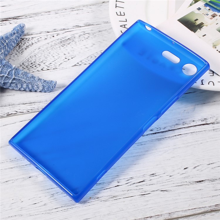 Matte Haut Weichen TPU Handy Cover Für Sony Xperia XZ Premium - Blau-2