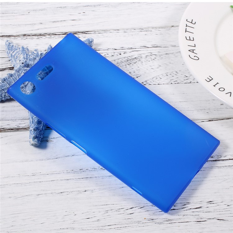 Matte Haut Weichen TPU Handy Cover Für Sony Xperia XZ Premium - Blau-3