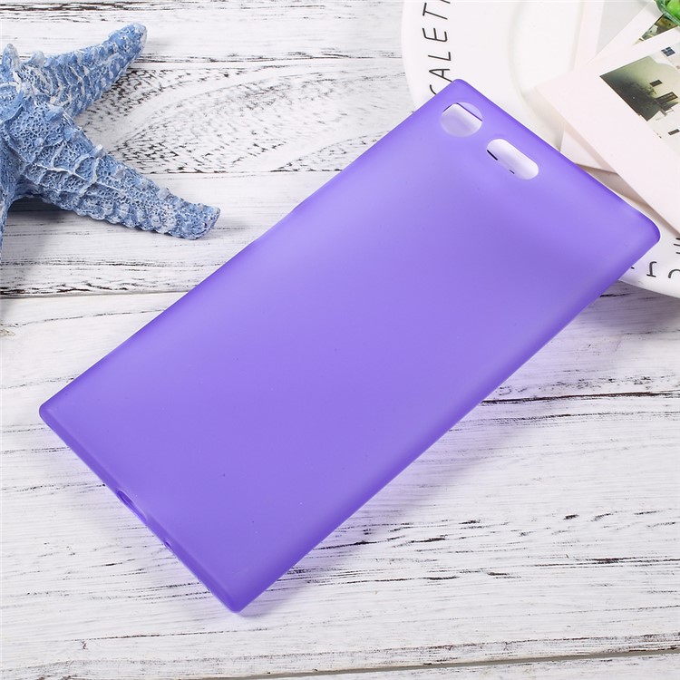 Matte Skin Soft TPU Mobile Casing for Sony Xperia XZ Premium - Purple-1