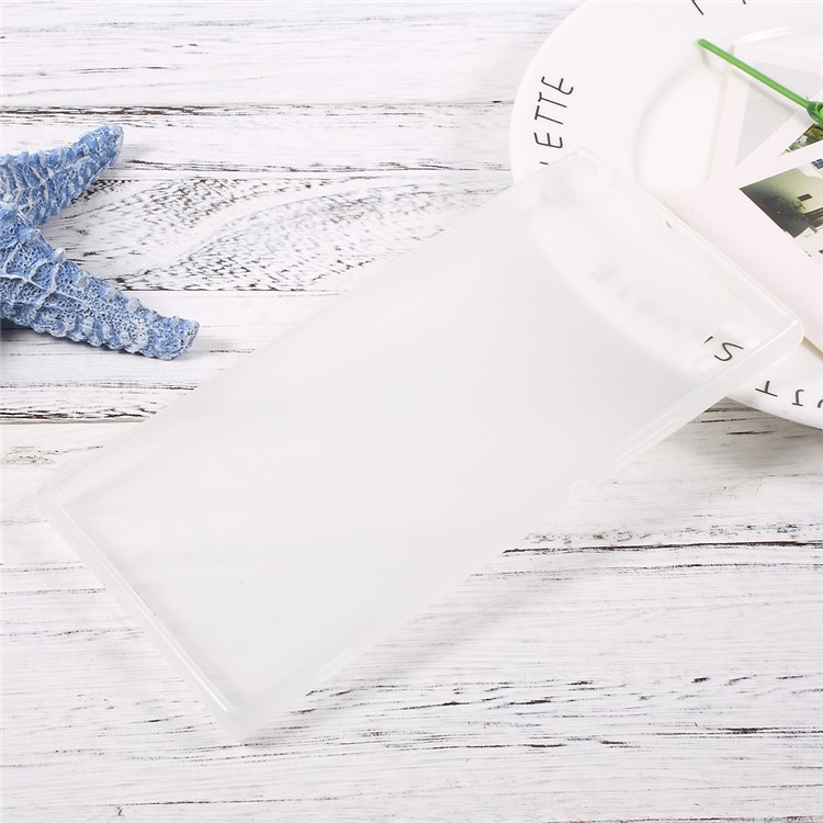 Matte Skin Soft TPU Cover Case for Sony Xperia XA1 Ultra - Transparent-2