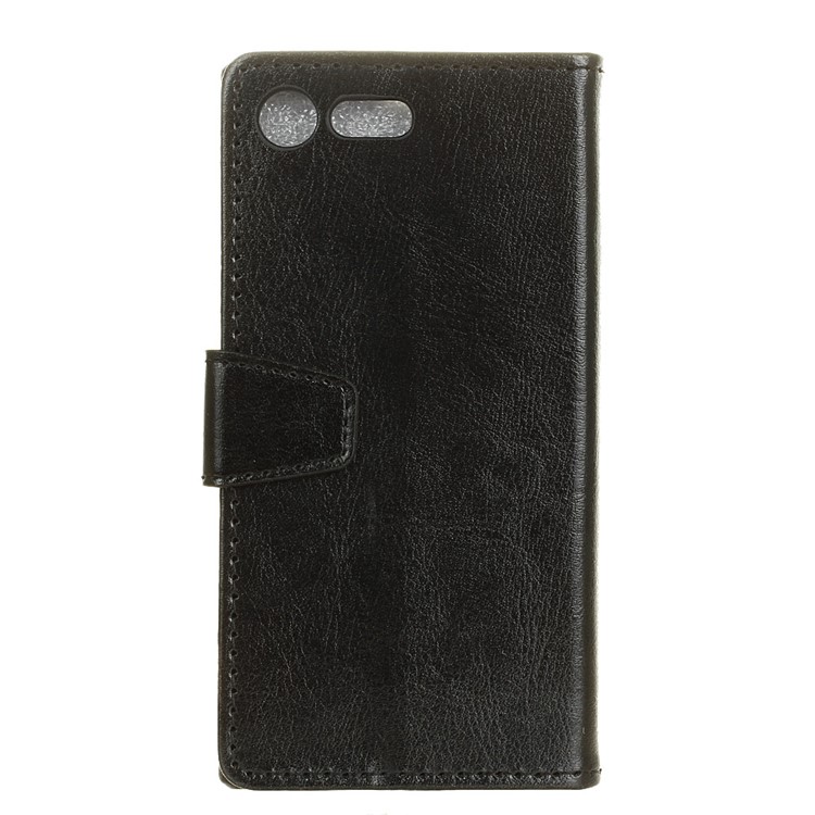Crazy Horse Wallet Leather Stand Case for Sony Xperia XZ Premium - Black-1