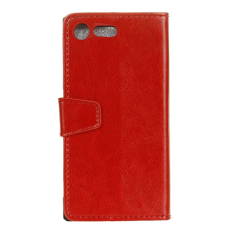 Crazy Horse Wallet Leather Magnetic Case for Sony Xperia XZ Premium - Red-1