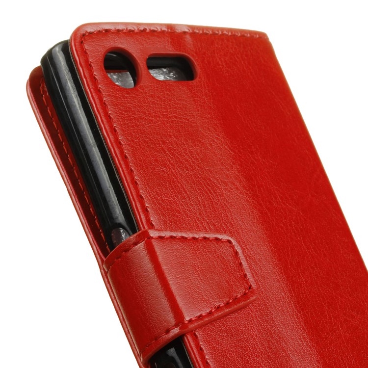 Crazy Horse Wallet Leather Magnetic Case for Sony Xperia XZ Premium - Red-2