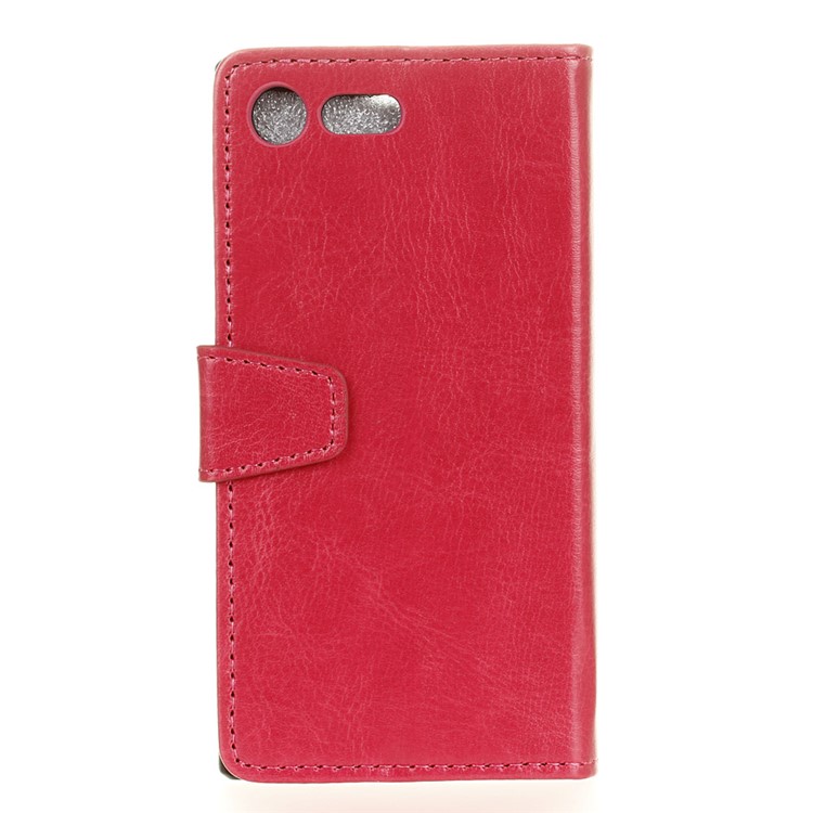 Crazy Horse Magnetic Leather Stand Case for Sony Xperia XZ Premium - Rose-1