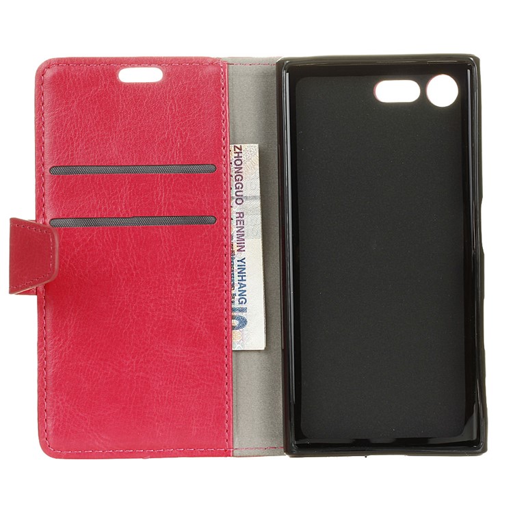 Crazy Horse Magnetic Leather Stand Case for Sony Xperia XZ Premium - Rose-3