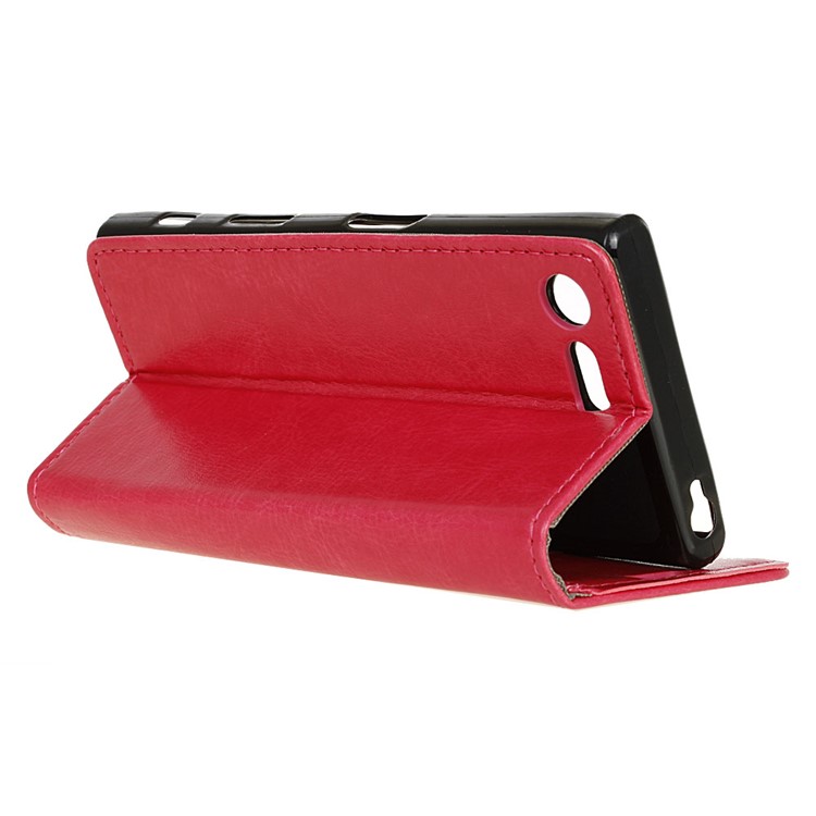 Crazy Horse Magnetic Leather Stand Case for Sony Xperia XZ Premium - Rose-5