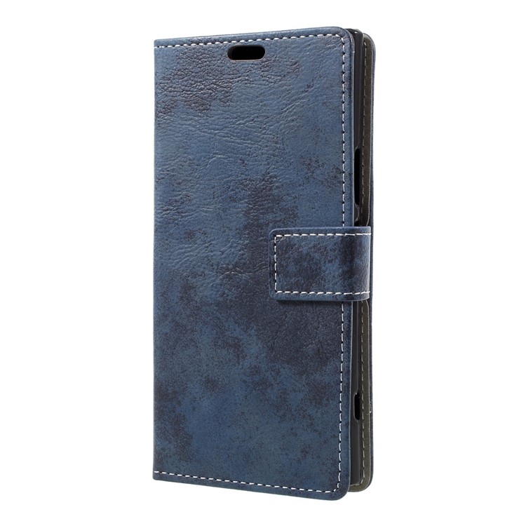 Vintage Style PU Leather Stand Case with Card Slots for Sony Xperia XZ Premium - Blue-3