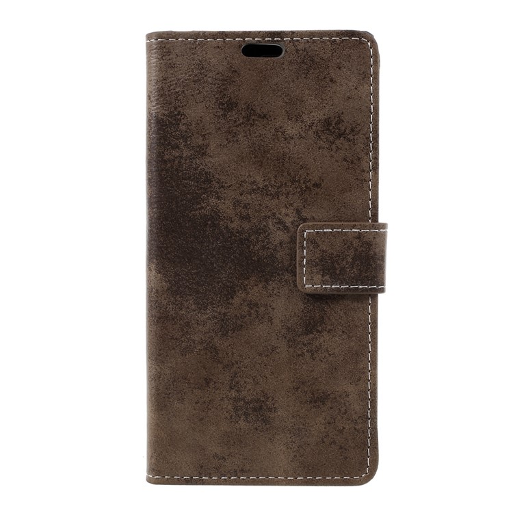For Sony Xperia XZ Premium Retro Style Magnetic Leather Wallet Case Phone Accessory - Coffee-1