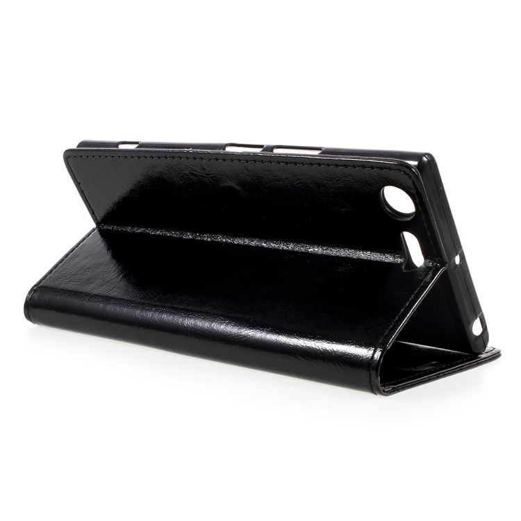 Crazy Horse Leather Wallet Mobile Cover for Sony Xperia XZ Premium - Black-5
