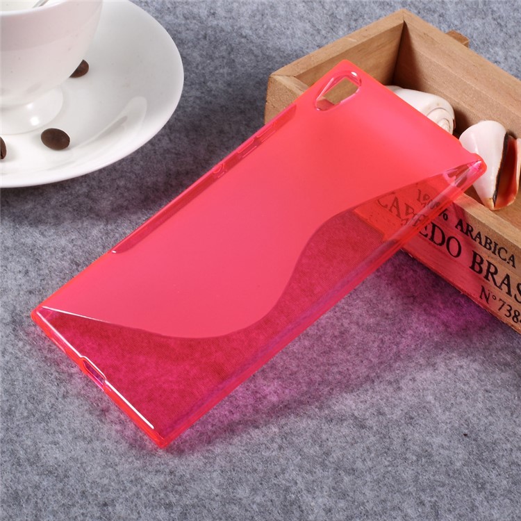 S Shape Soft TPU Protective Mobile Shell for Sony Xperia XA1 Ultra - Red-1
