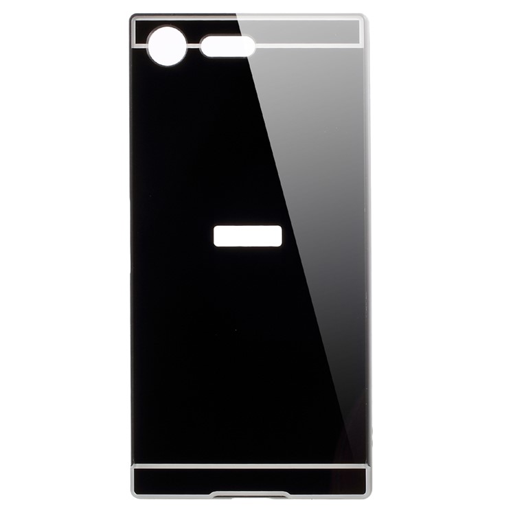 Slide-on Metal Bumper Plated PC Hard Case for Sony Xperia XZ Premium - Black-1