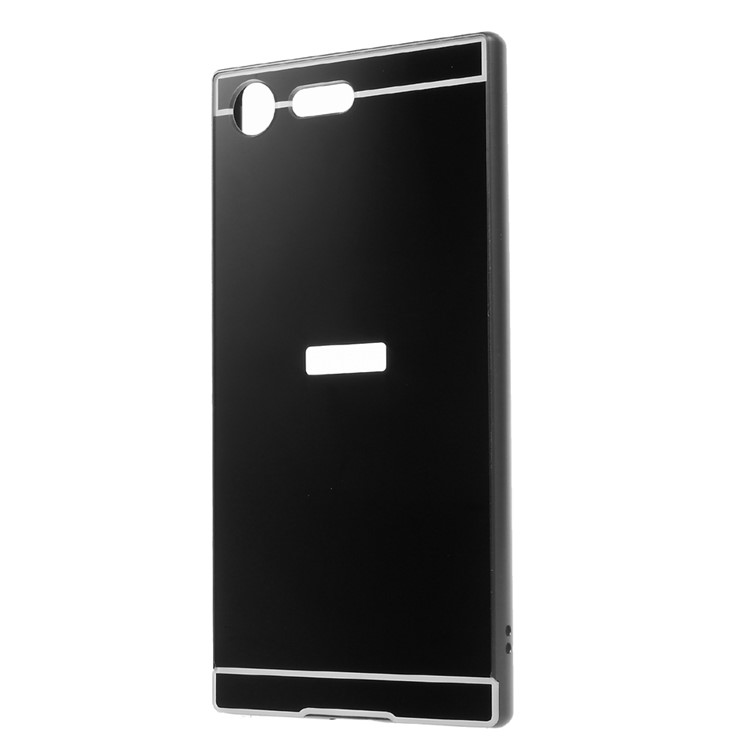 Slide-on Metal Bumper Plated PC Hard Case for Sony Xperia XZ Premium - Black-2