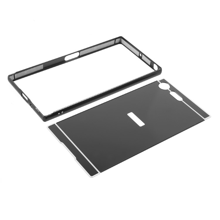 Slide-on Metal Bumper Plated PC Hard Case for Sony Xperia XZ Premium - Black-7