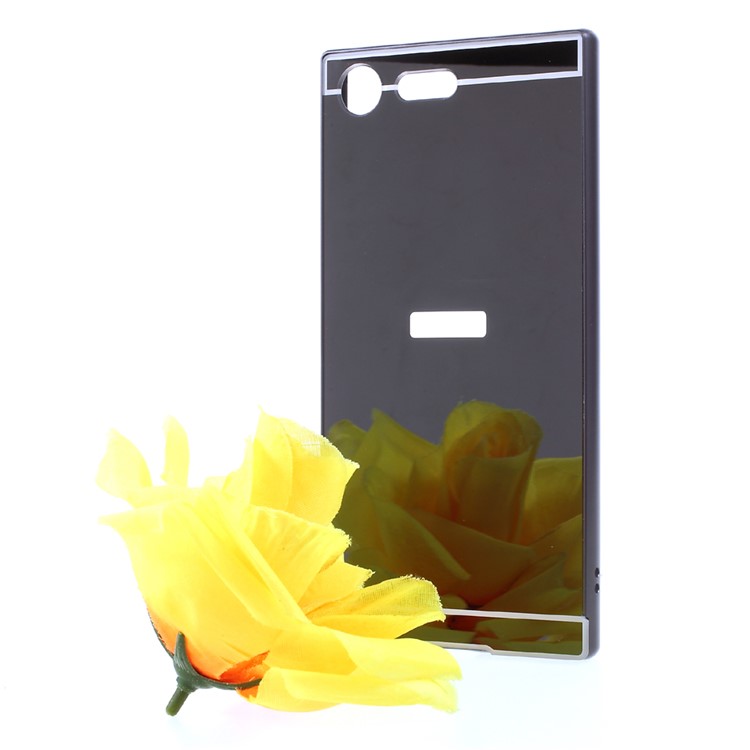 Slide-on Metal Bumper Plated PC Hard Case for Sony Xperia XZ Premium - Black-8