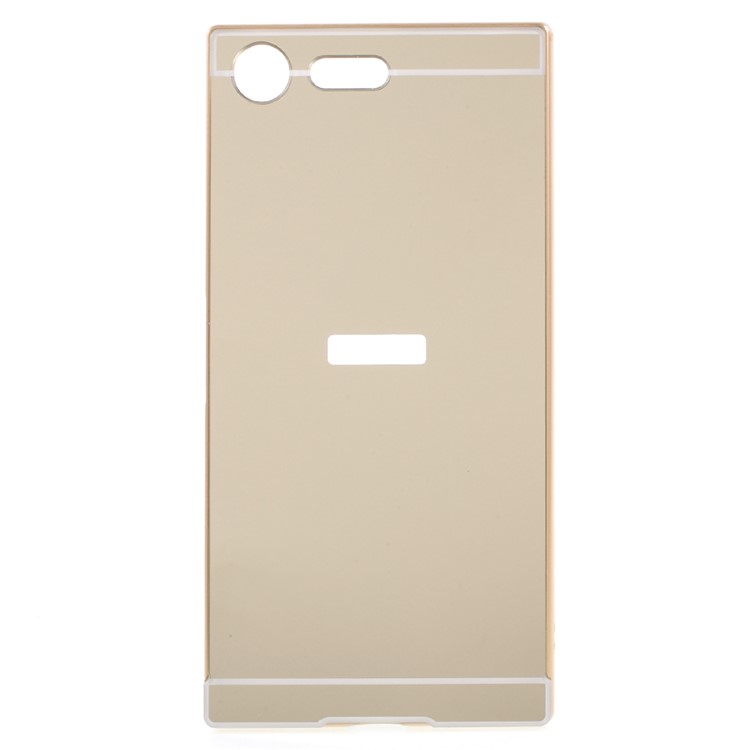 Sliding Plated Metal Frame PC Phone Shell Cover for Sony Xperia XZ Premium - Gold-1